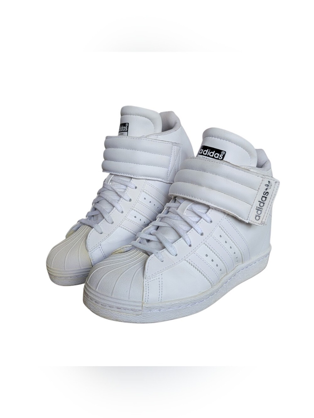 adidas Superstar White High-Top Shell Toe Sneakers